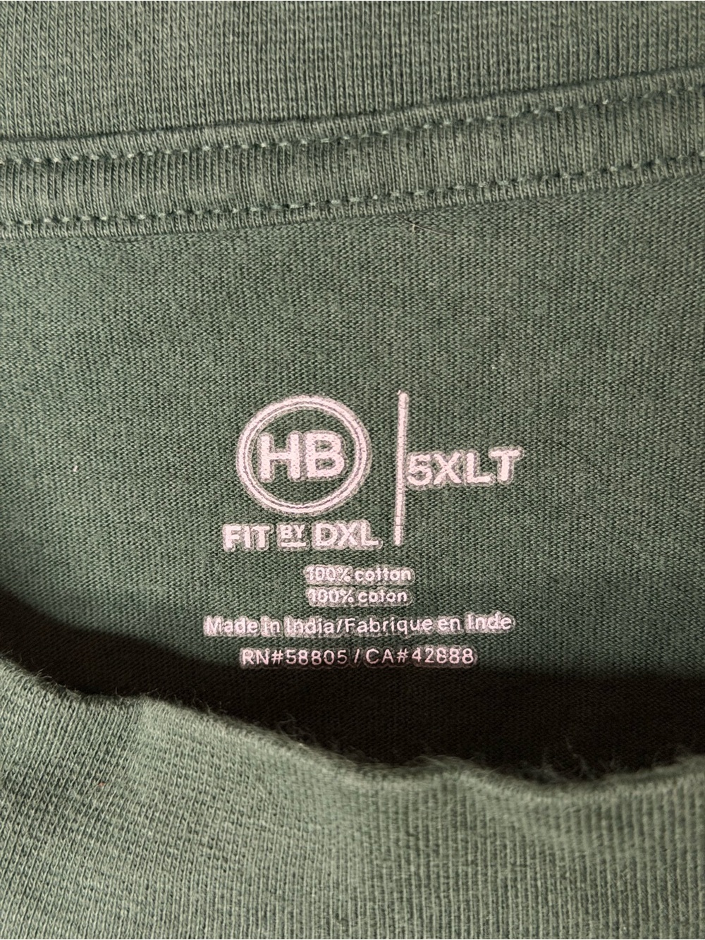 5XLT Classic Men's Long Sleeve T-Shirt, Dark Green - Picture 5 of 5
